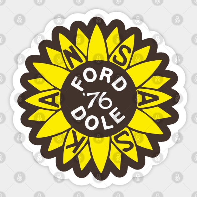 Gerald Ford And Bob Dole Kansas Campaign Button Sticker by Yesteeyear